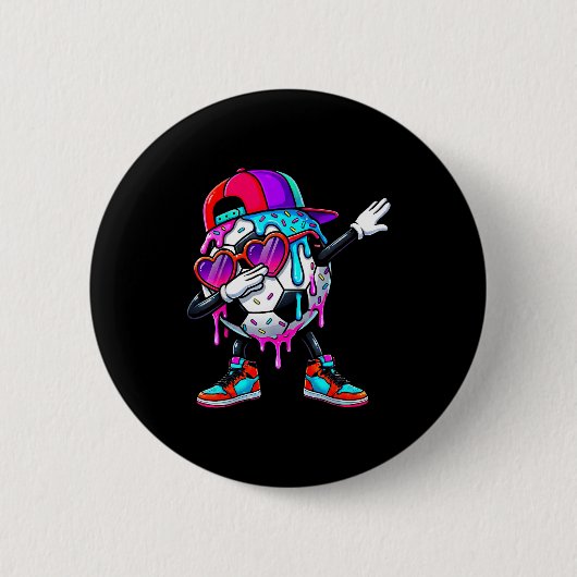Fußball Eis Drip Dabbing Streusel Srts Jungen Button (Vorderseite)