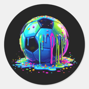 Fußball Eis Drip für Jungen Mädchen Kinder Runder Aufkleber
