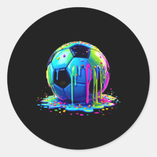 Fußball Eis tropft für Jungen Mädchen Kinder  Runder Aufkleber