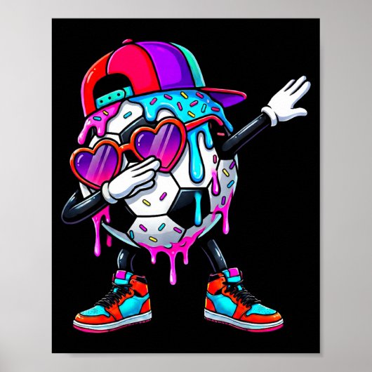 Fußball Eiscreme Tropf Dabbing Streusel Srts Junge Poster (Vorne)