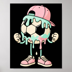 Fußball Eiscreme-Tropfen Jungen Jugendspieler Fan Poster