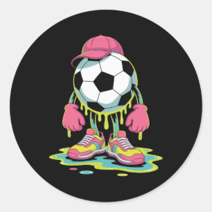 Fußball Eiscreme-Tropfen Männer Frauen Spiel Fußba Runder Aufkleber