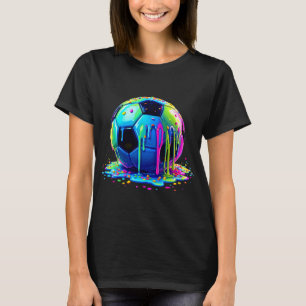 Fußball Eiscreme tropft für Jungen Mädchen Kinder T-Shirt