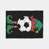 Fußball Elf Weihnachten Lustiger Xmas Elf Fußball Fleecedecke (Vorderseite (Horizontal))