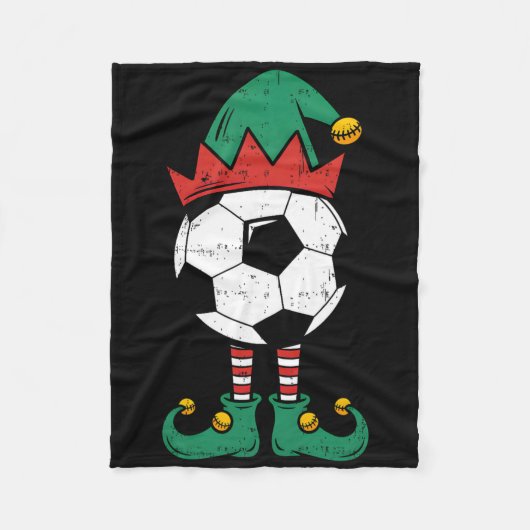 Fußball Elf Weihnachten Lustiger Xmas Elf Fußball Fleecedecke (Vorderseite)