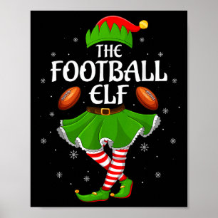 Fußball Elf Weihnachtsfamilie Mädchen Elf Squa Poster