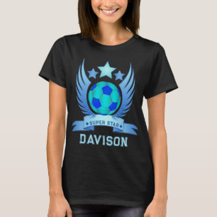 Fußball-Emblem-Geschenke für Frauen in Neonblau T-Shirt