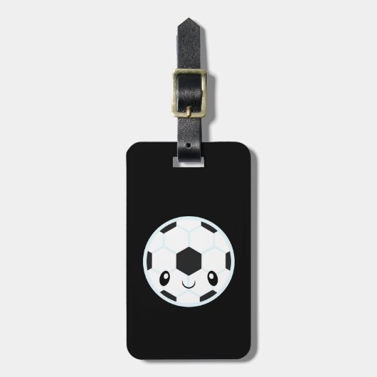 Fußball Emoji Gepäckanhänger (Vorderseite vertikal)