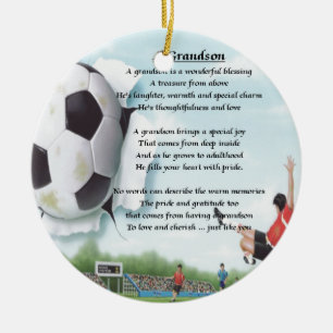 Fußball-   Enkel-Gedicht Keramik Ornament