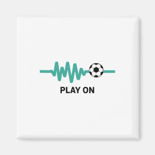 Fußball-Enthusiast mit Herzschlag spielen Magnet