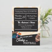 Fußball Erntedank Abendessen Türkei Party Einladung (Stehend Vorderseite)