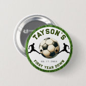 Fußball Erster Geburtstag 1. Geburtstag Button (Vorne & Hinten)