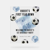 Fußball Erster Geburtstag Party Acrylschild (Vorderseite)