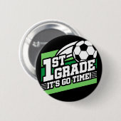 Fußball erster Klasse zurück zur Schule Button (Vorne & Hinten)