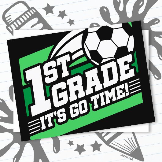 Fußball erster Klasse zurück zur Schule Postkarte