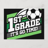 Fußball erster Klasse zurück zur Schule Postkarte (Vorderseite)