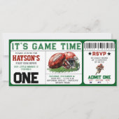 Fußball Erstes Jahr Abfahrt Ticket 1. Geburtstag Einladung (Vorderseite)