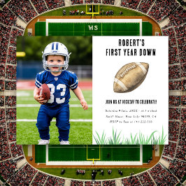 Fußball Erstes Jahr Runter 1. Geburtstag Party Einladung