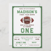 Fußball Erstes Jahr Runter 1. Geburtstag Party Einladung (Vorderseite)