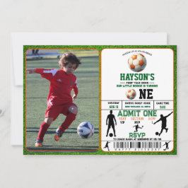 Fußball Erstes Jahr Runter 1. Geburtstag Party Einladung