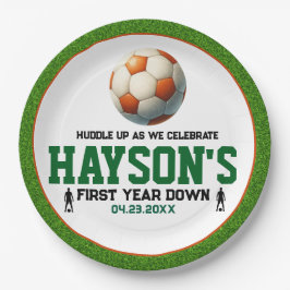 Fußball Erstes Jahr Runter 1. Geburtstag Party Pappteller