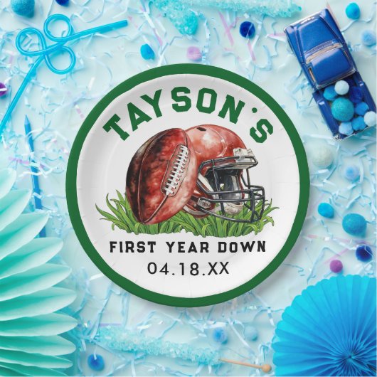 Fußball Erstes Jahr unter dem 1. Geburtstag Pappteller (Party)