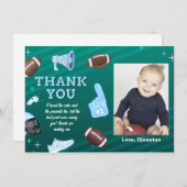 Fußball Erstgeburtstag Vielen Dank, dass Sie eine  Einladung (Vorne/Hinten)