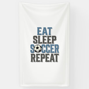 Fußball Essen Schlafen Wiederholen Vintage-Typogra Banner