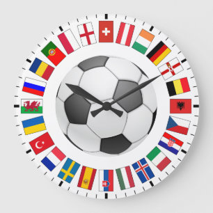 Fußball-Europameisterschaft 2016 Große Wanduhr