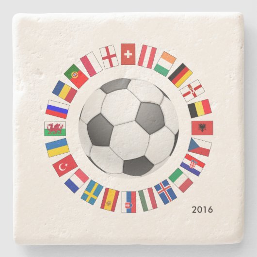 Fußball-Europameisterschaft 2016 Steinuntersetzer (Vorderseite)