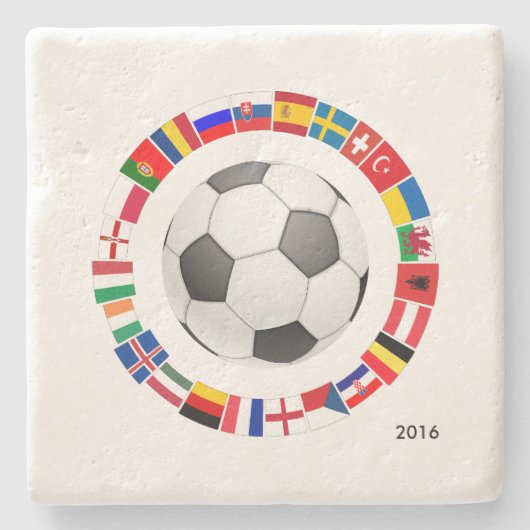 Fußball-Europameisterschaft 2016 Steinuntersetzer (Vorderseite)