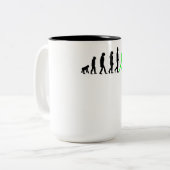 Fußball-Evolution (Grün) Zweifarbige Tasse (Vorderseite Links)