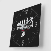 Fußball-Evolution Quadratische Wanduhr (Winkel)