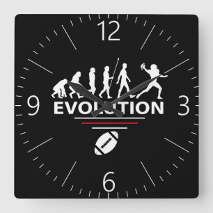 Fußball-Evolution Quadratische Wanduhr
