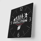 Fußball-Evolution Quadratische Wanduhr (Winkel)