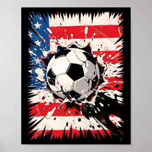 Fußball-Explosion Cooler Clash für Sportfans und P Poster