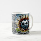 Fußball-Explosion Kaffeetasse (VorderseiteRechts)