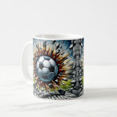 Fußball-Explosion Kaffeetasse (Vorderseite Links)