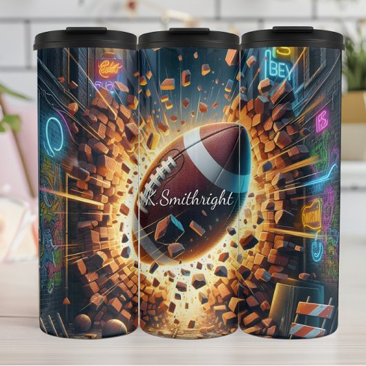 Fußball Explosion Urban Alley Neon Thermosbecher
