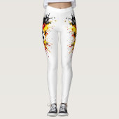 Fussball fällt in die Farben Rot Gelb Schwarz Leggings (Vorderseite)