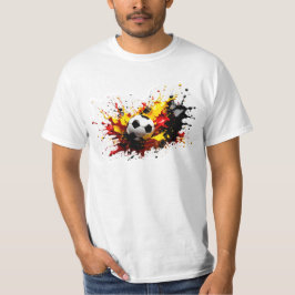 Fussball fällt in die Farben Rot Gelb Schwarz T-Shirt