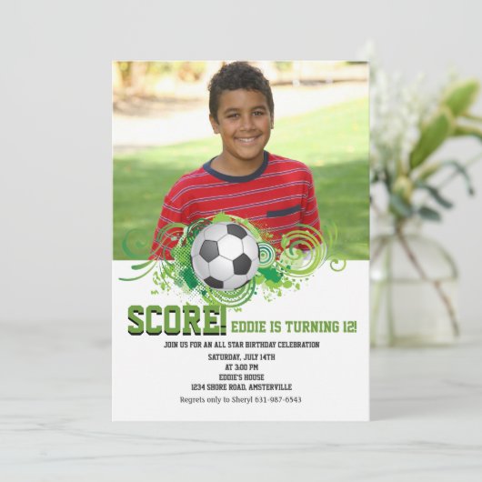 Fußball-Fan-Foto-Einladung Einladung (Stehend Vorderseite)