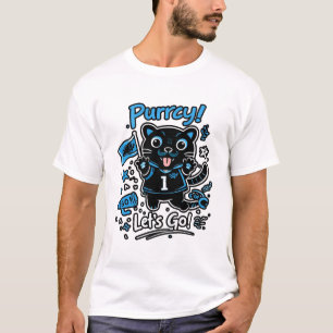 Fußball-Fan-Katze Illustration – Süßer Maskottchen T-Shirt