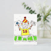 Fußball Fan Kitty Postcard Postkarte (Stehend Vorderseite)