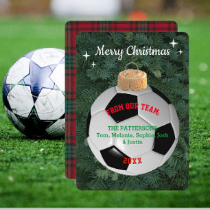 Fußball Fan Personalisierte Ornament Weihnachtskar Dankeskarte