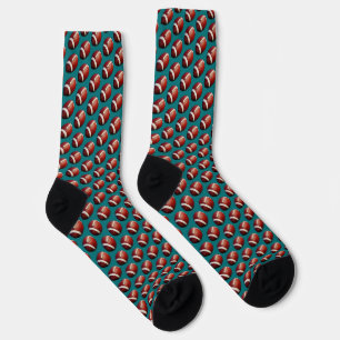 Fußball-Fanatiker-Sportmuster Türkiser Hintergrund Socken