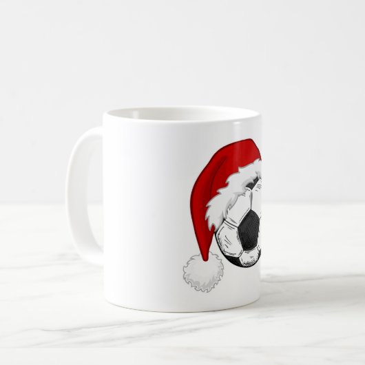 Fußball-Fans Weihnachts-Shirt-Design Fußball-Spiel Kaffeetasse (Vorderseite Links)