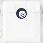 Fußball : Farbe anpassbar: Runder Aufkleber (Tasche)