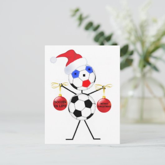 Fußball Feiertagspostkarte (Stehend Vorderseite)