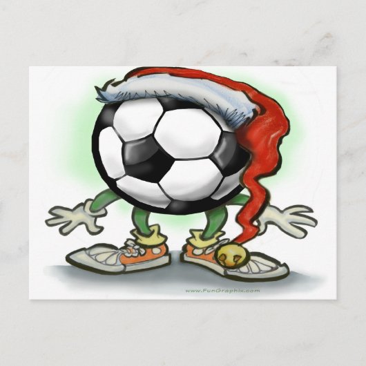 Fußball Feiertagspostkarte (Vorderseite)